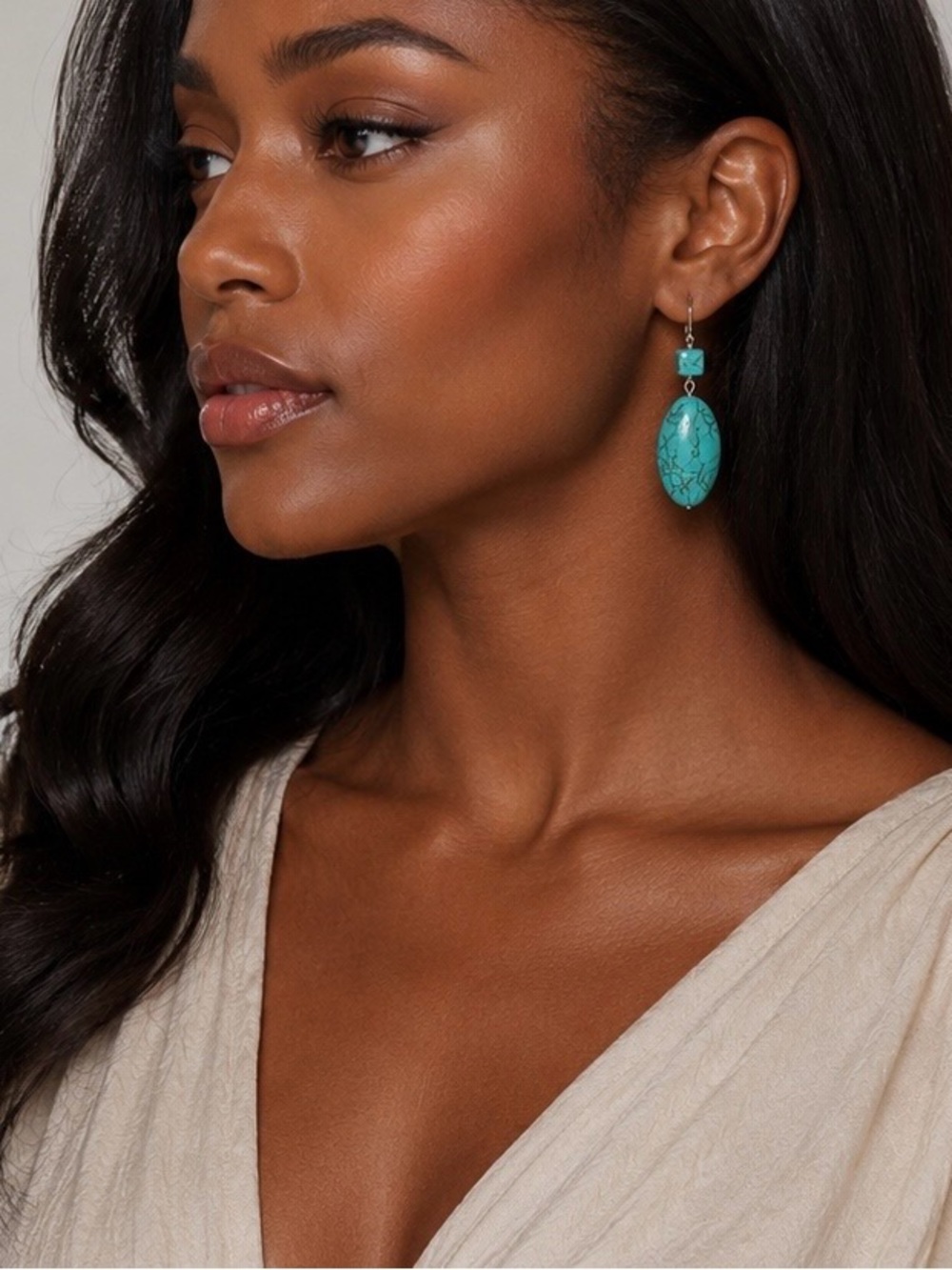 🌹✅Turquoise Stone Drop Earrings.